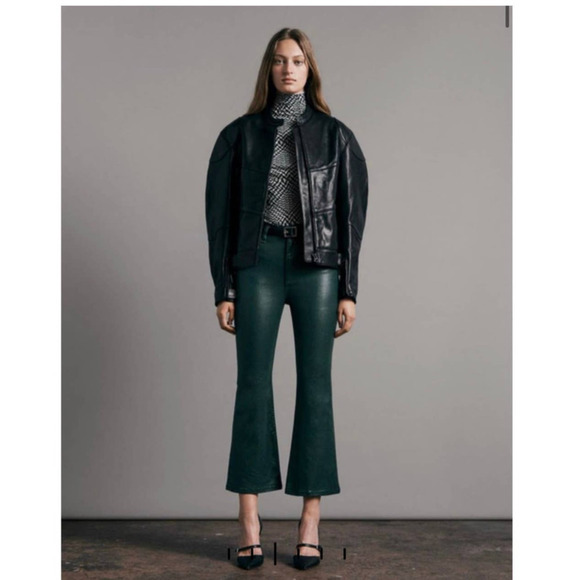 Rag & Bone Casey High Rise Ankle Flare in Coated Pine Green ✨✨HP✨✨ - Picture 2 of 16